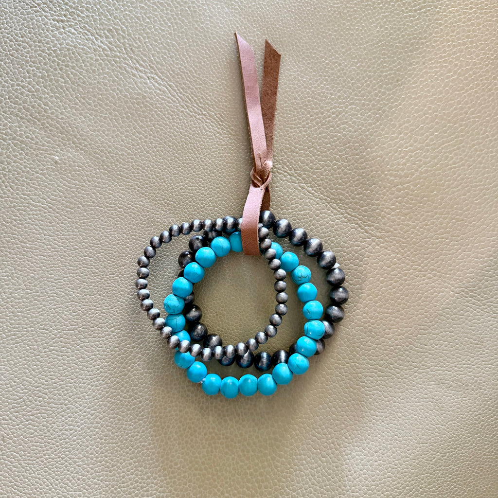 Turquoise Stone Stacked Bracelet