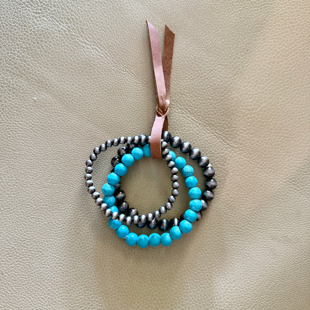 Turquoise Stone Stacked Bracelet