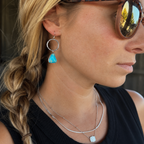 Turquoise Horizon Hoop Earrings