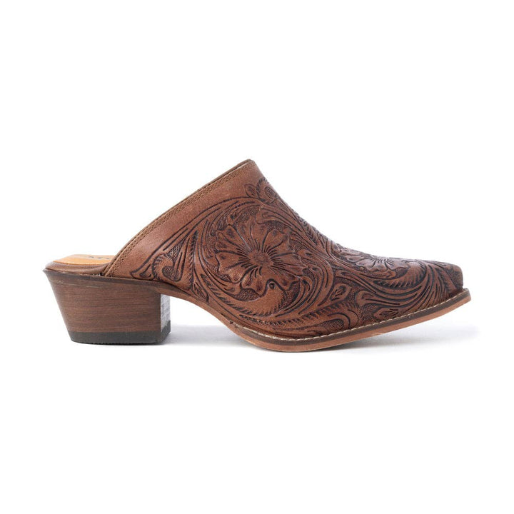 Valeria Hand-Tooled Mules