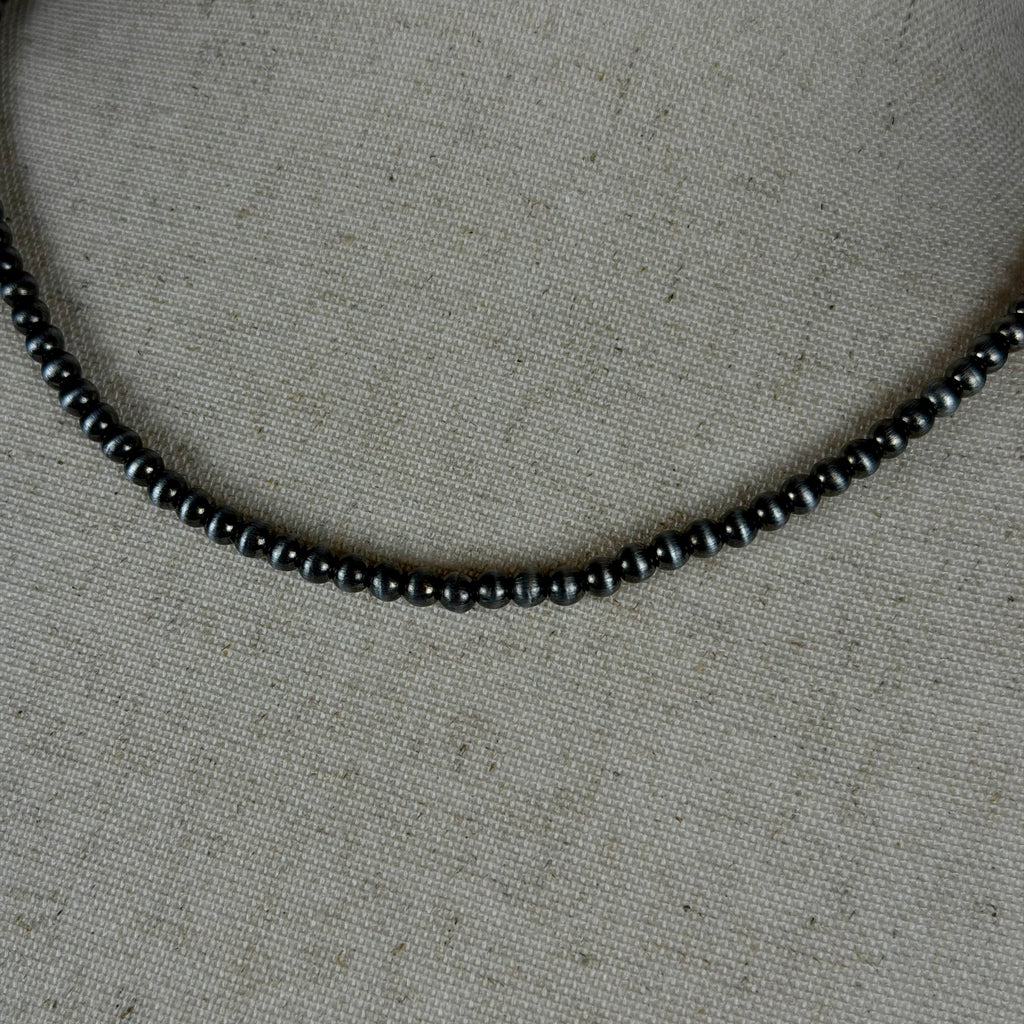 Navajo-Inspired Pearl Necklace | 16” Short | 4mm