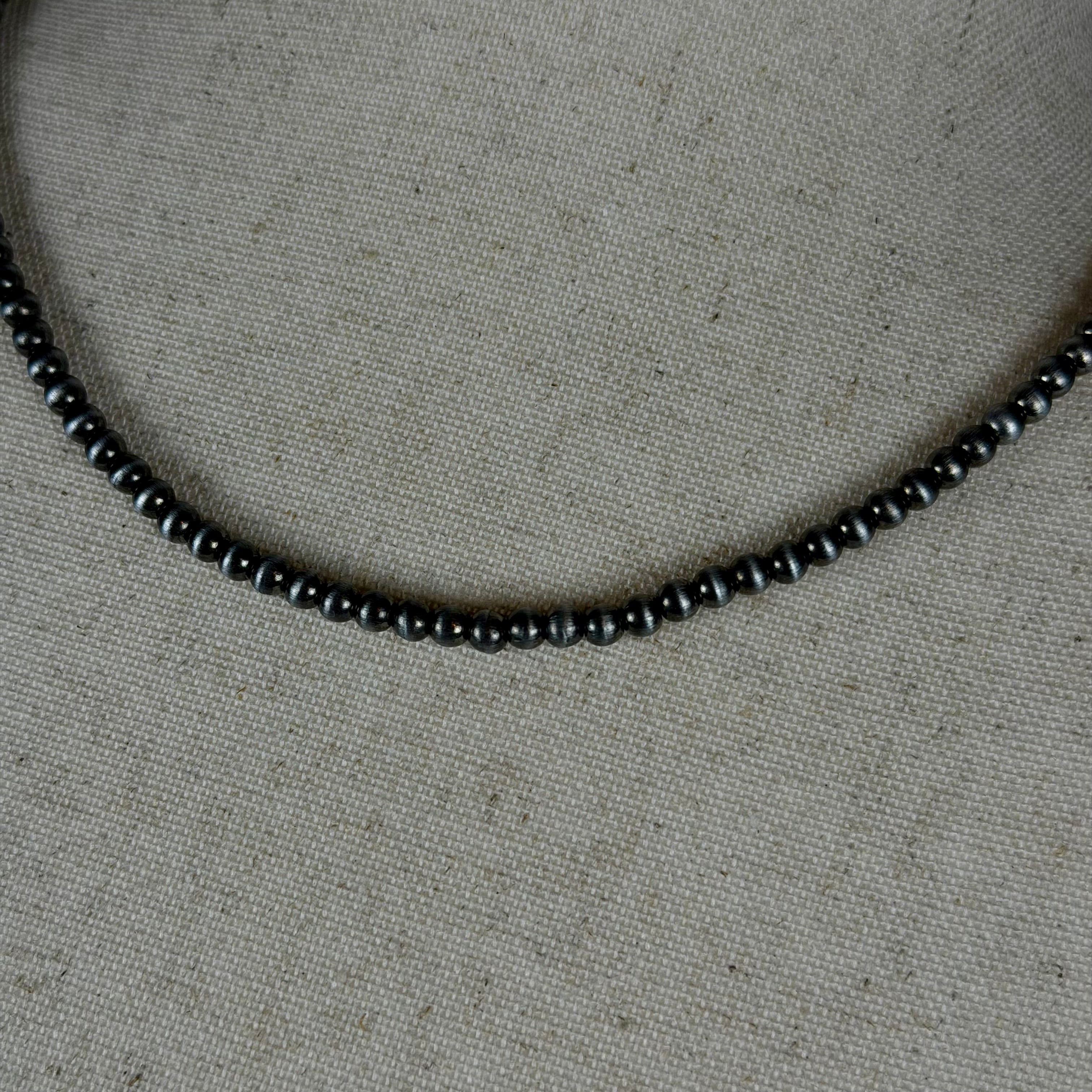 Navajo-Inspired Pearl Necklace | 16” Short | 4mm
