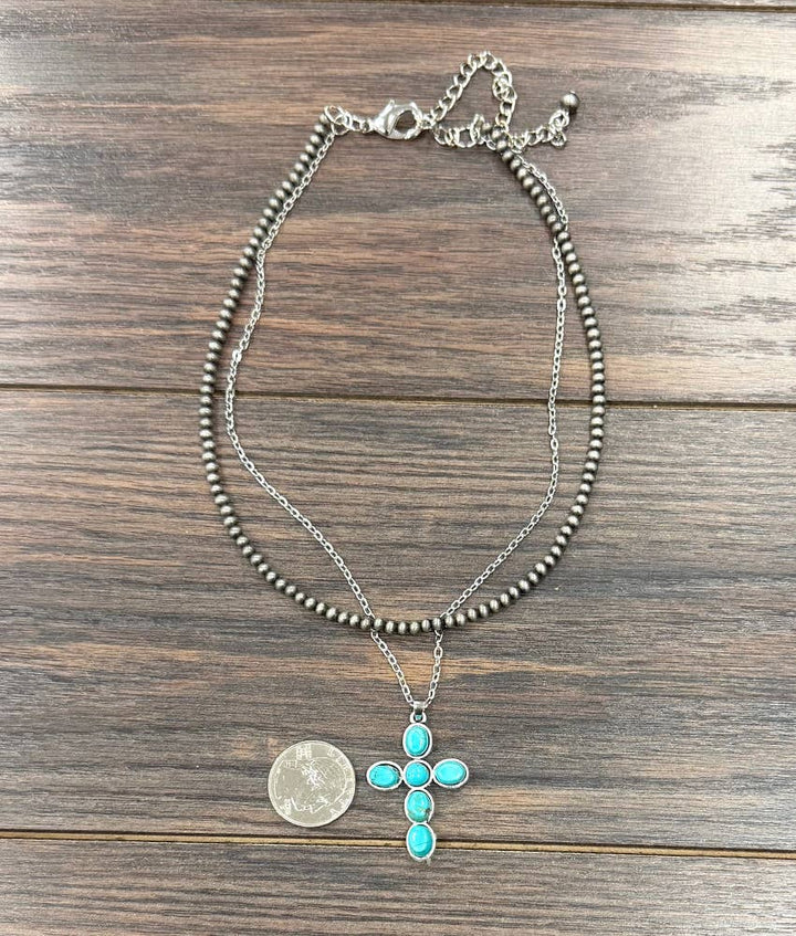739800, 16" Western Cross Strand Necklace