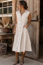 High Desert Linen Midi Dress