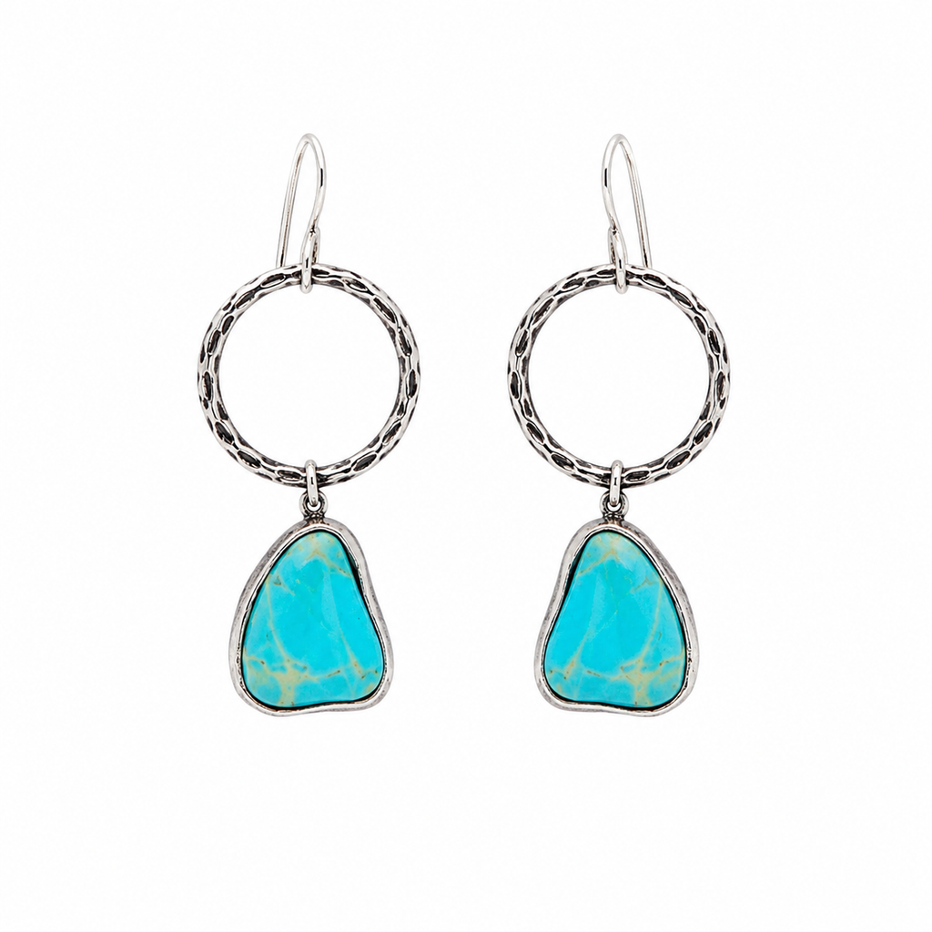 Turquoise Horizon Hoop Earrings