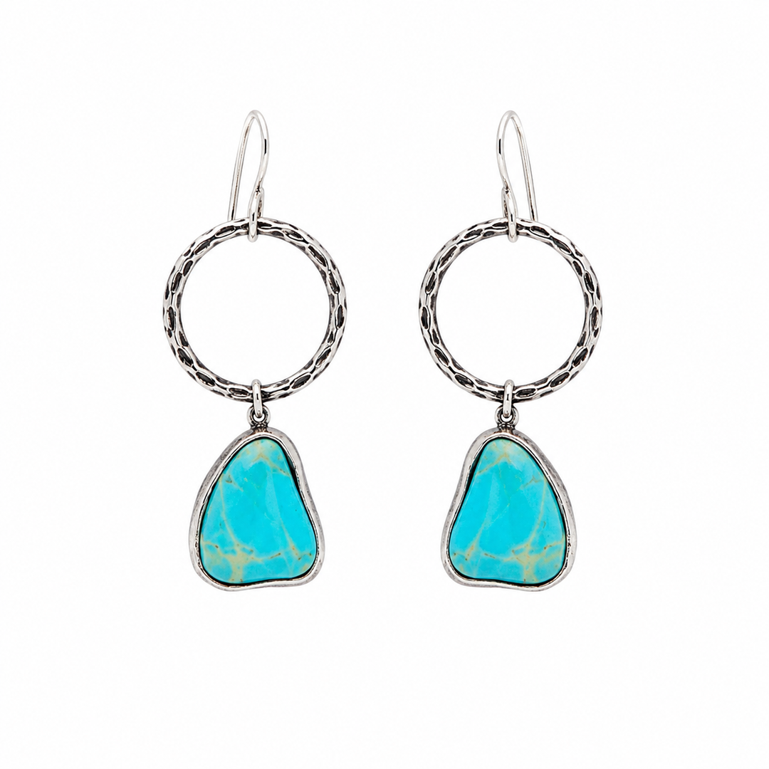 Turquoise Horizon Hoop Earrings