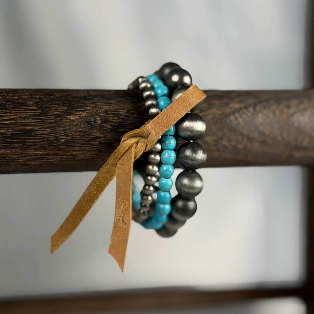 Turquoise Stone Stacked Bracelet