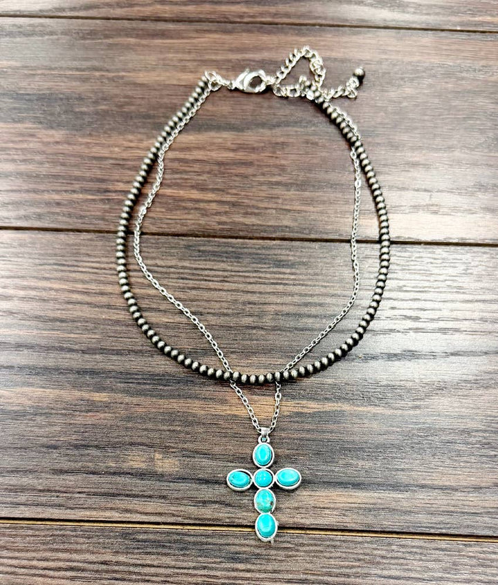 739800, 16" Western Cross Strand Necklace