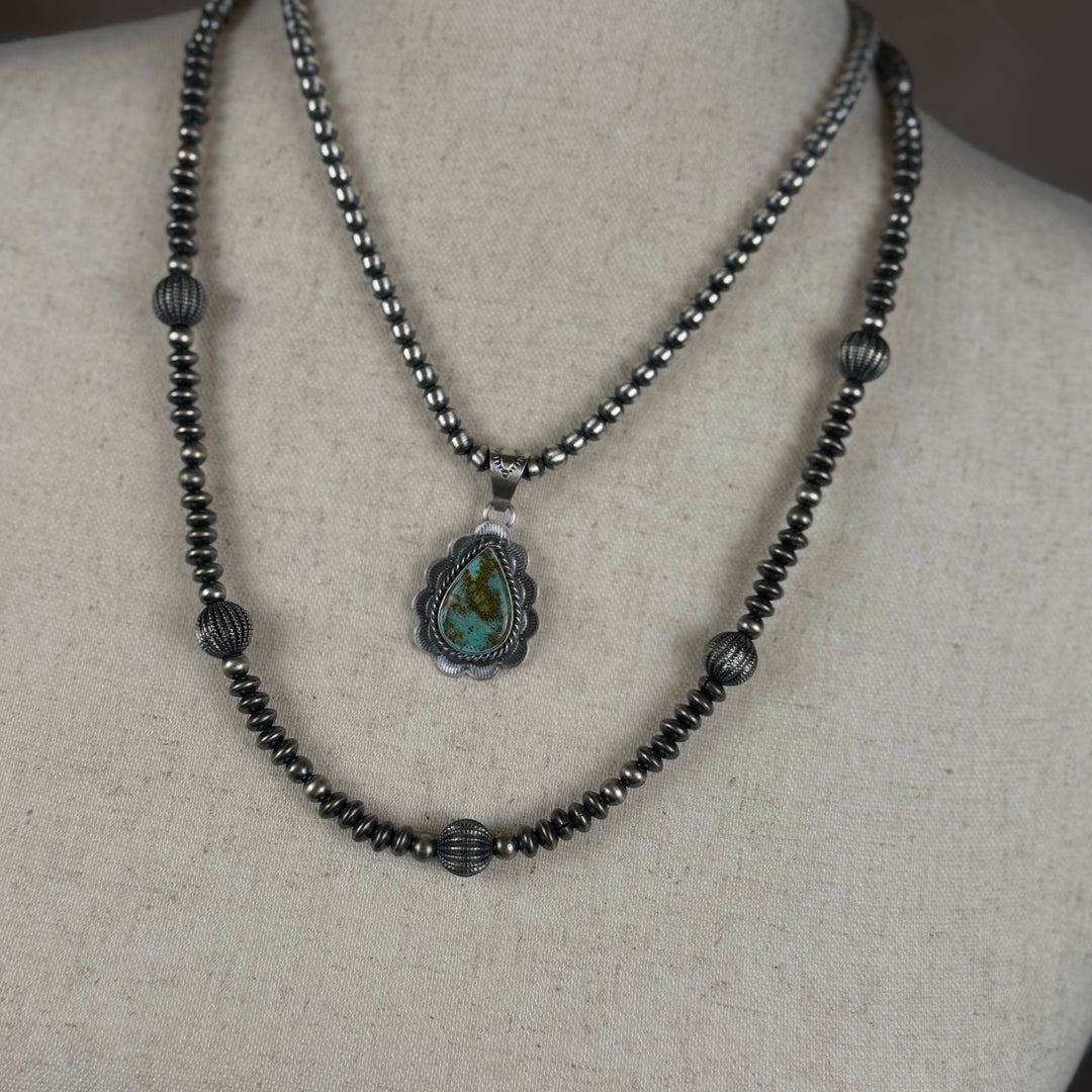 Handcrafted Sterling Silver Pearl 5-10mm Beaded Necklace | 24"