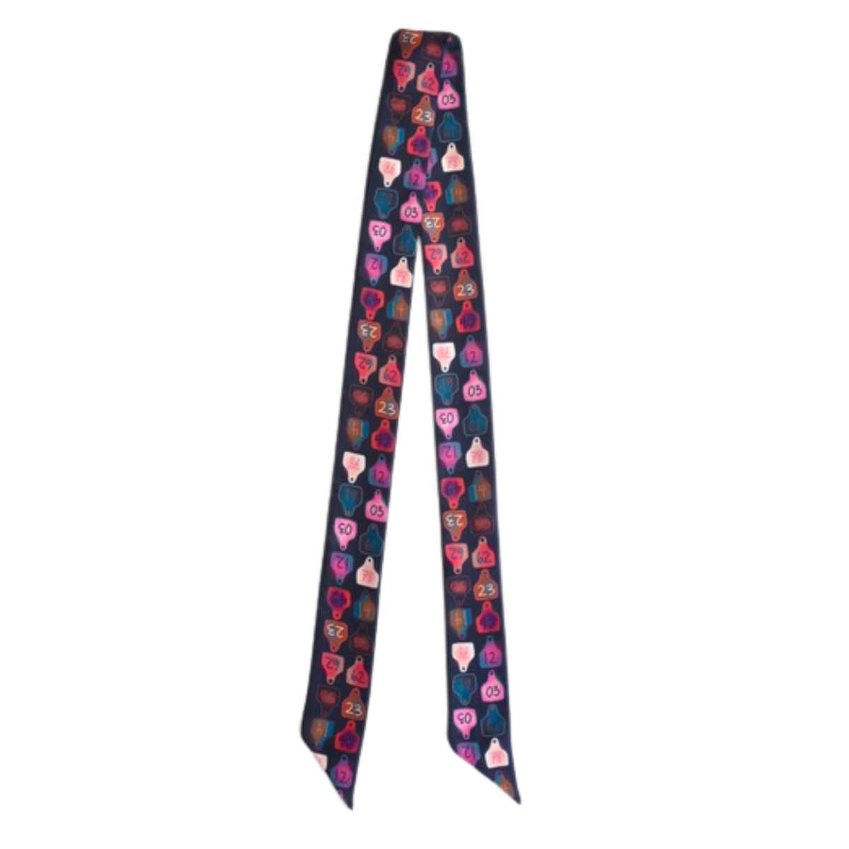 Cattle Tags Twilly Silk Scarf
