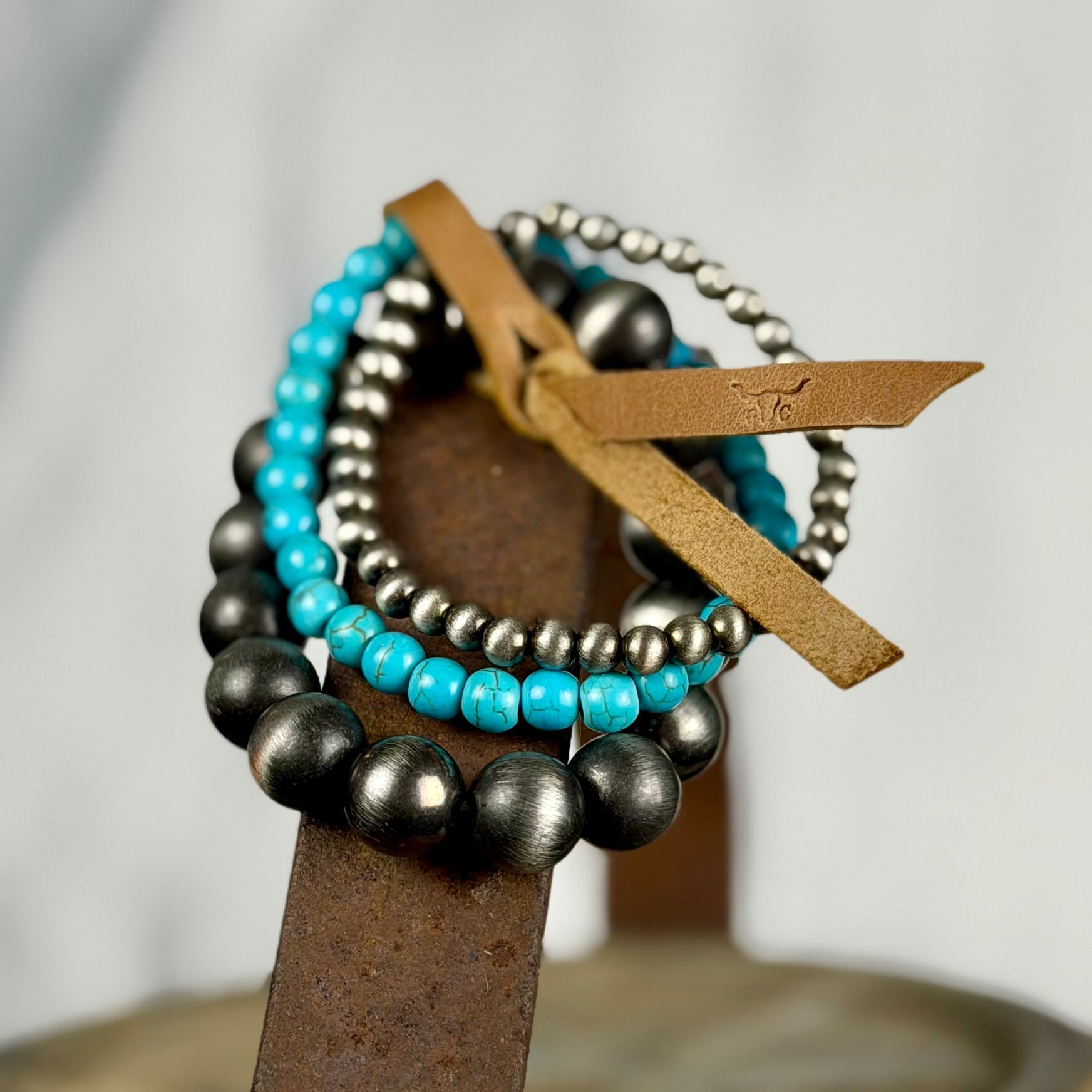 Turquoise Stone Stacked Bracelet