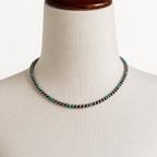 Sterling Silver Navajo Pearls with Turquoise - 4mm