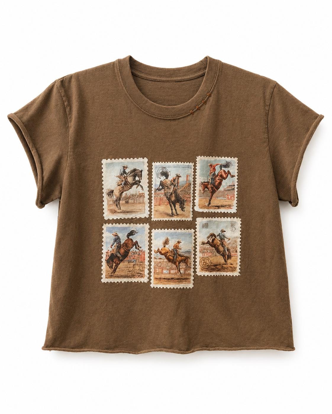 Bronc Postage Stamp Western Tee