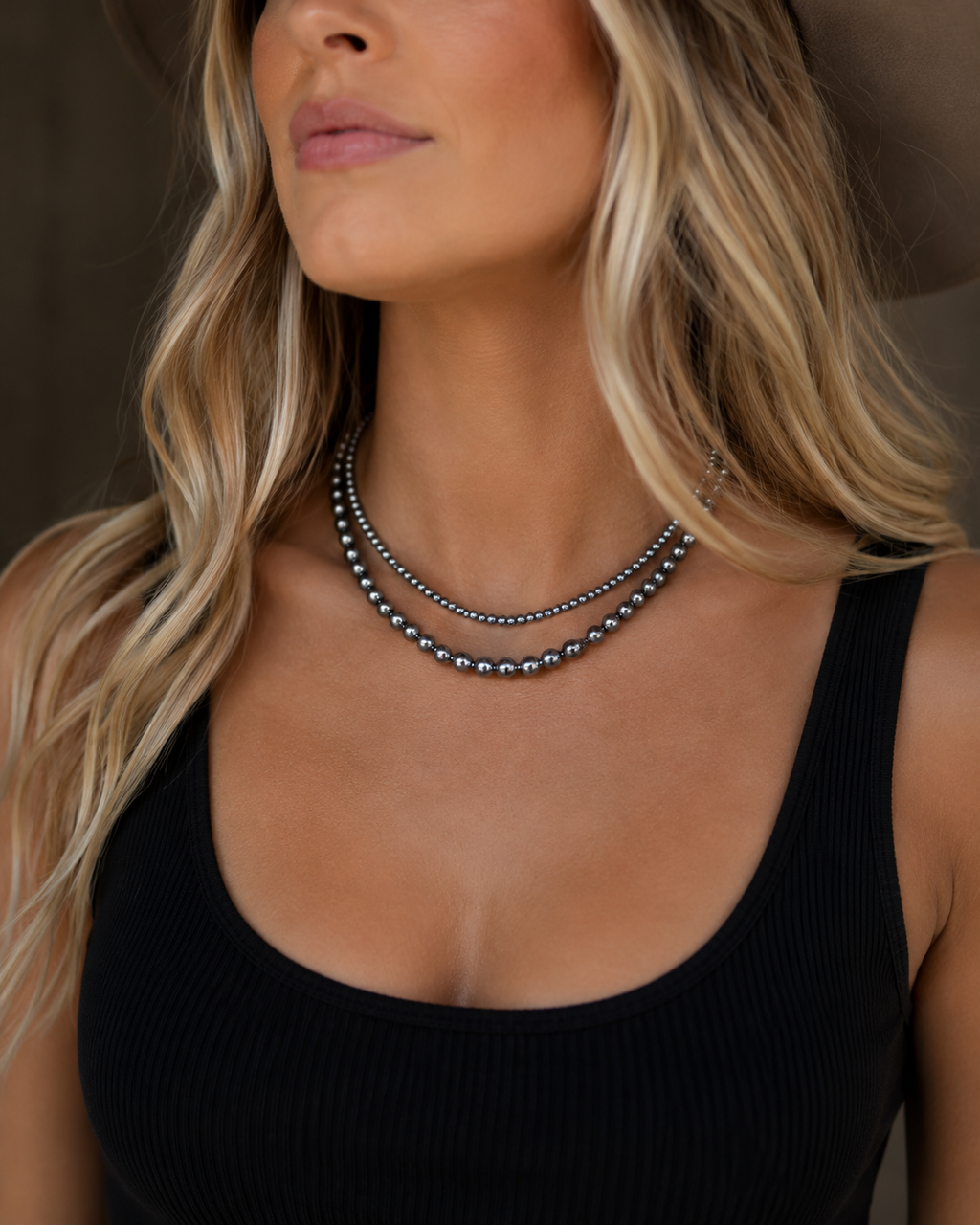 Blackened Silver Spur Layered Necklace Set NEW