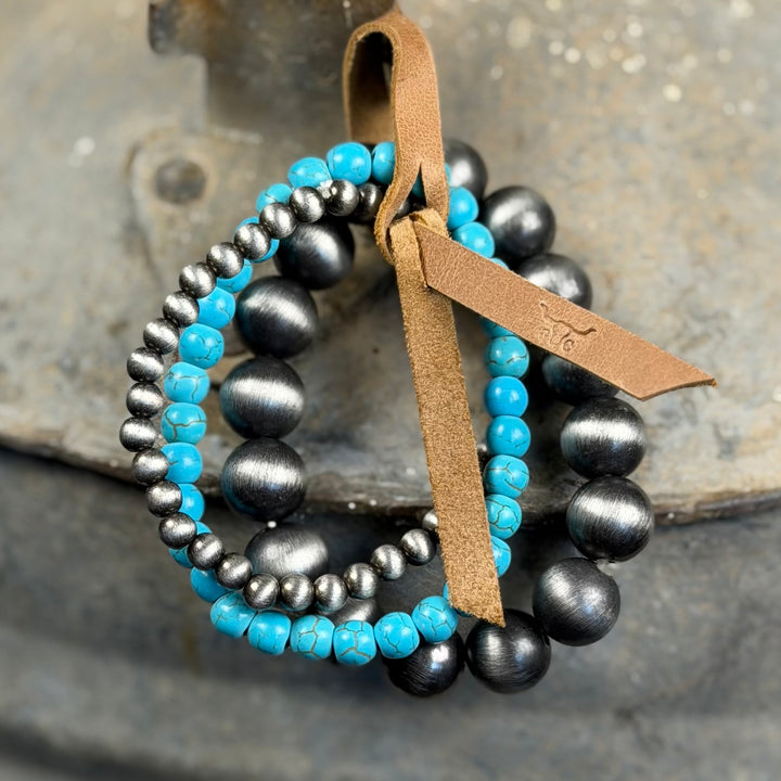 Turquoise Stone Stacked Bracelet