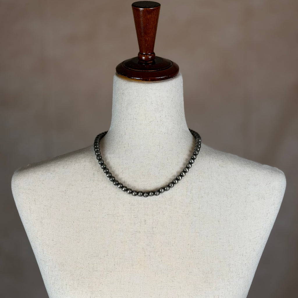 Navajo-Inspired Pearl Necklace | 16” Short | 8mm