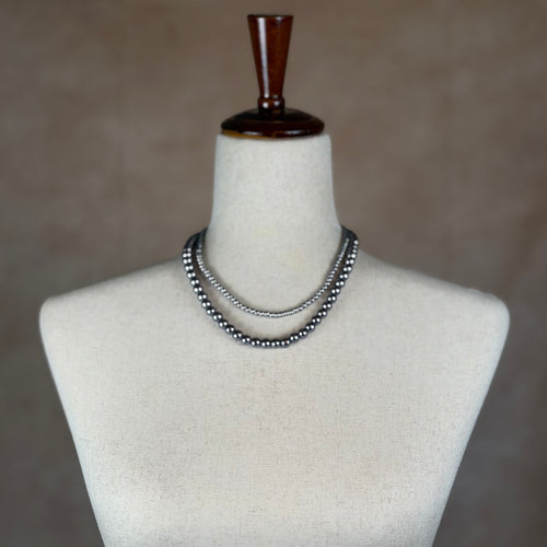 Blackened Silver Spur Layered Necklace Set NEW