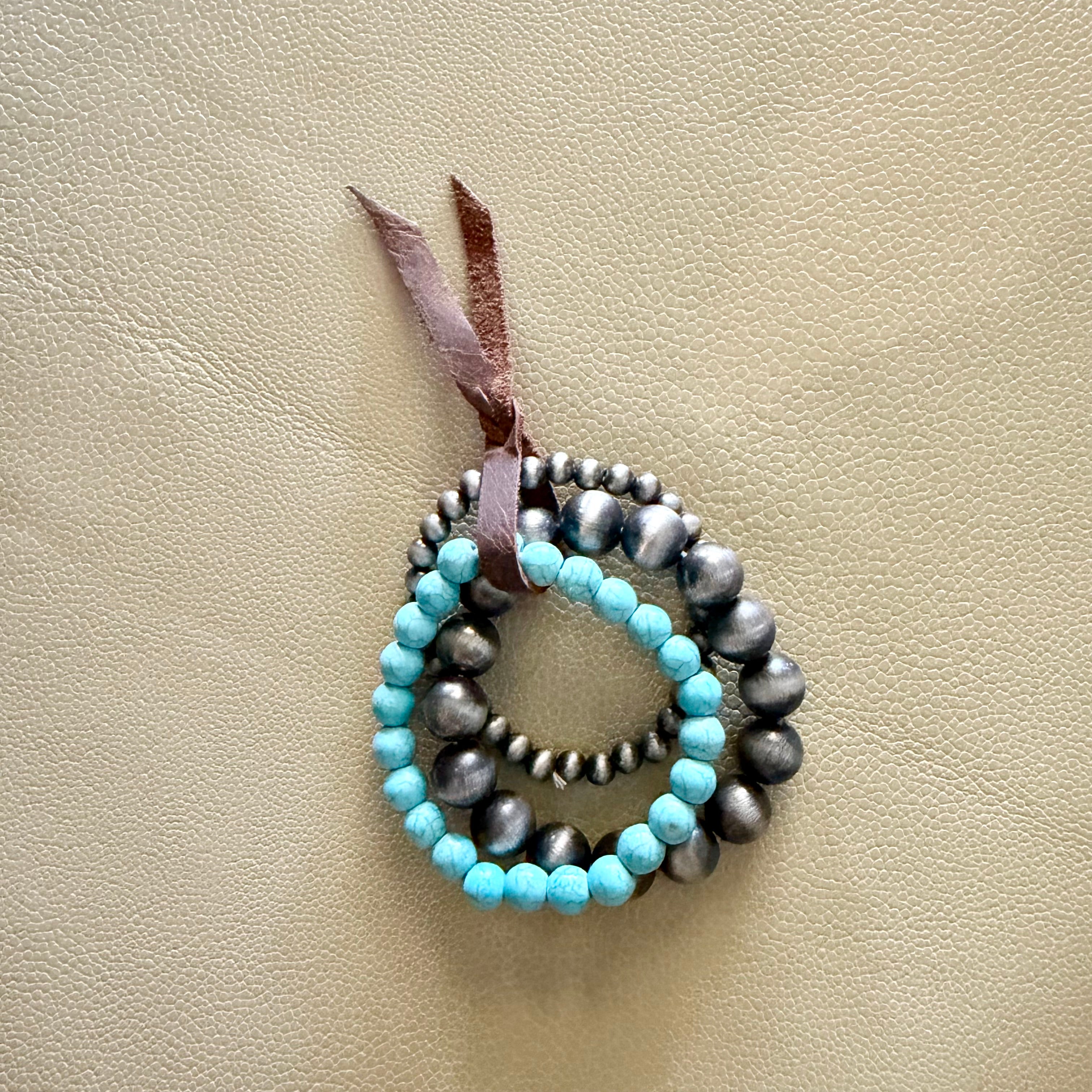 Turquoise Stone Stacked Bracelet