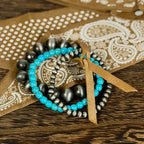 Turquoise Stone Stacked Bracelet