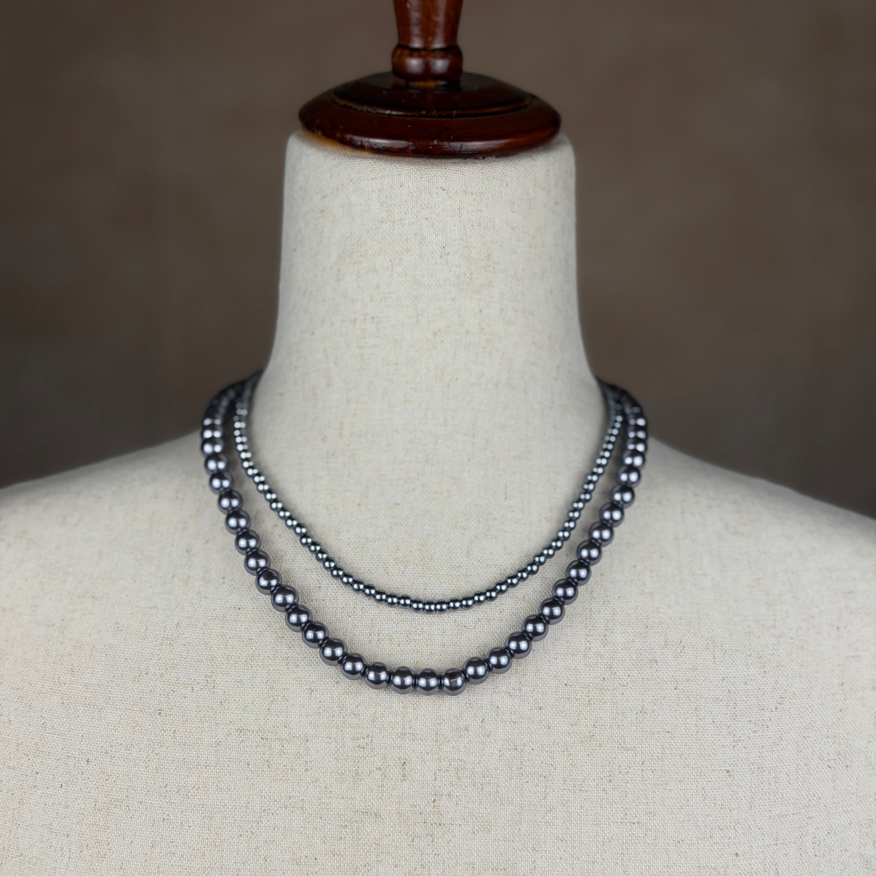Blackened Silver Spur Layered Necklace Set NEW