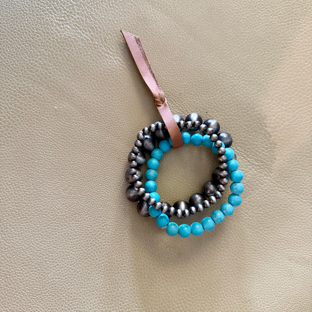 Turquoise Stone Stacked Bracelet