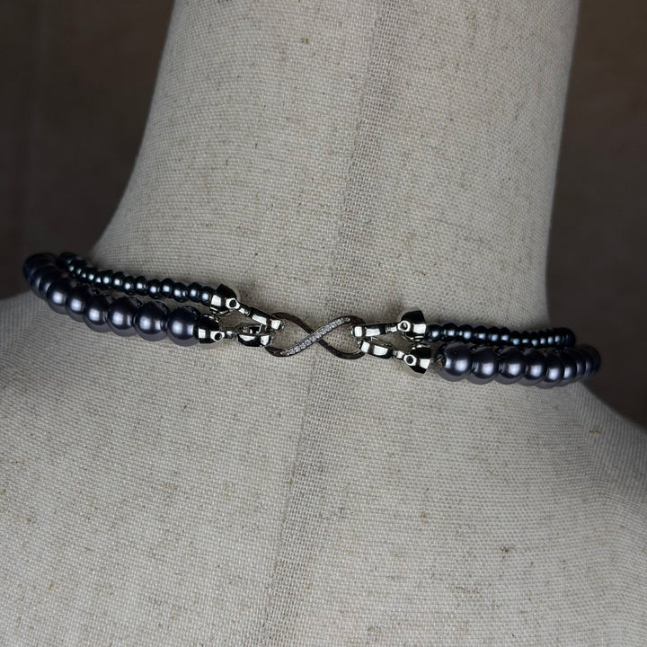 Blackened Silver Spur Layered Necklace Set NEW