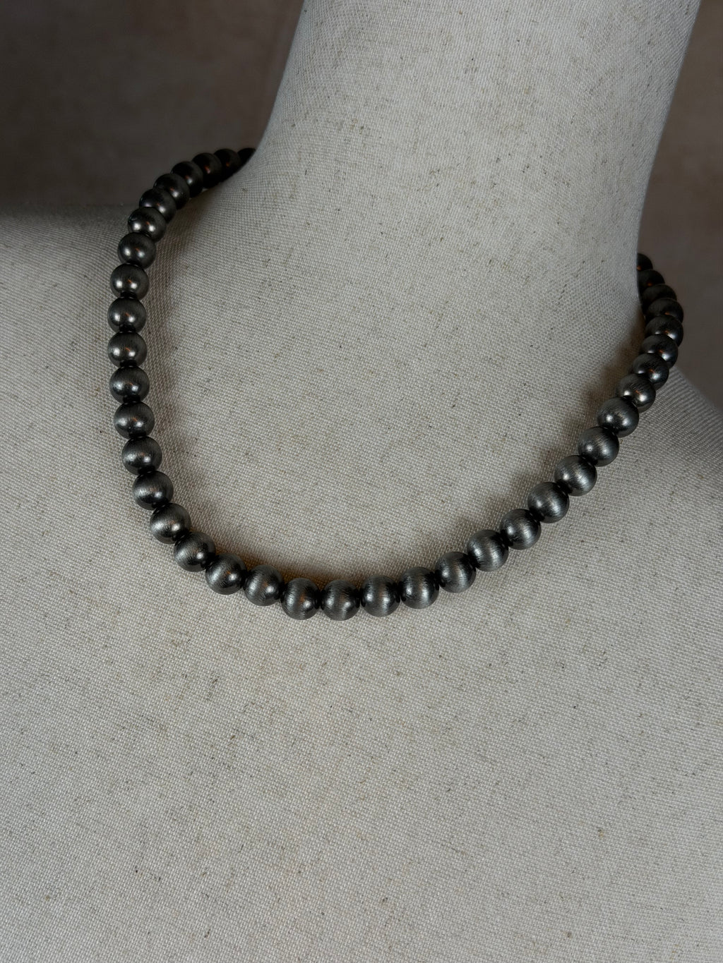 Navajo-Inspired Pearl Necklace | 16” Short | 10mm