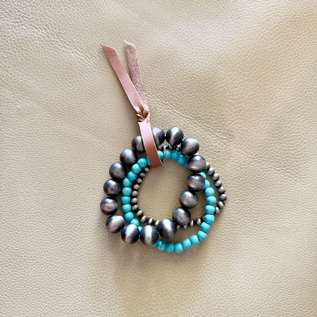 Turquoise Stone Stacked Bracelet