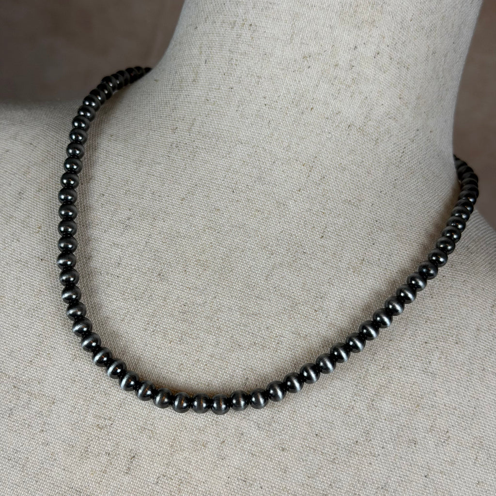 Navajo-Inspired Pearl Necklace | 18” Short | 6mm