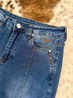 Rustline Cuffed Wide Leg Jeans