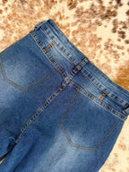Rustline Cuffed Wide Leg Jeans