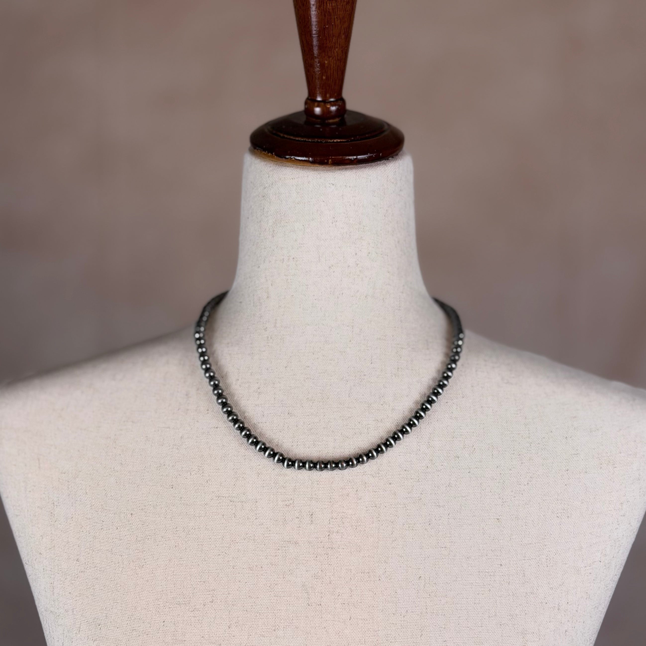 Navajo-Inspired Pearl Necklace | 18” Short | 6mm