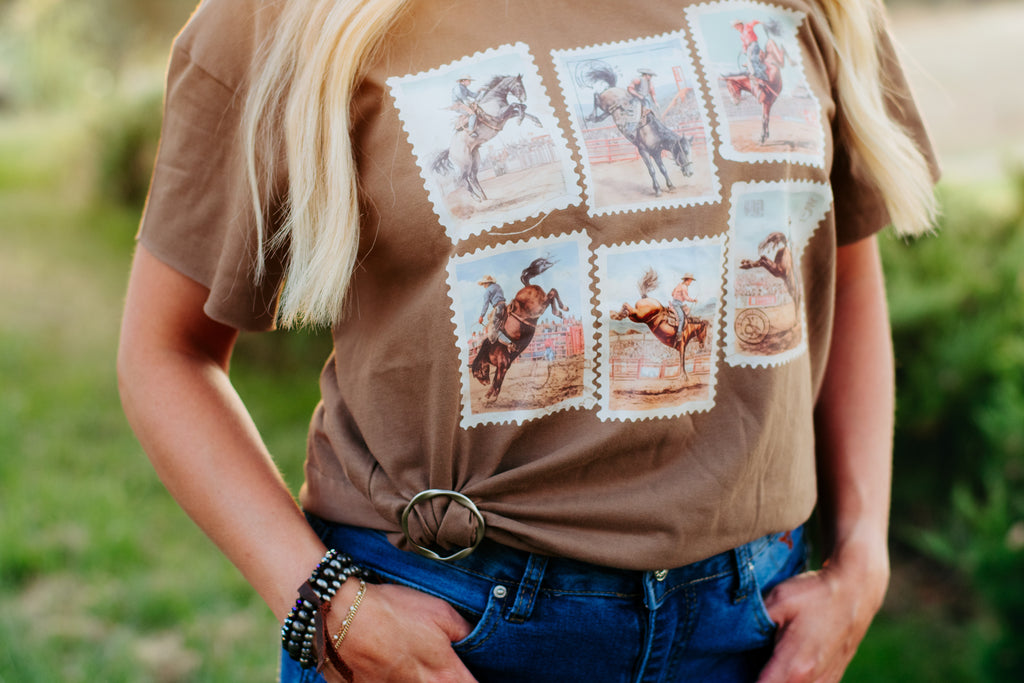 Bronc Postage Stamp Tee