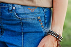 Rustline Cuffed Wide Leg Jeans