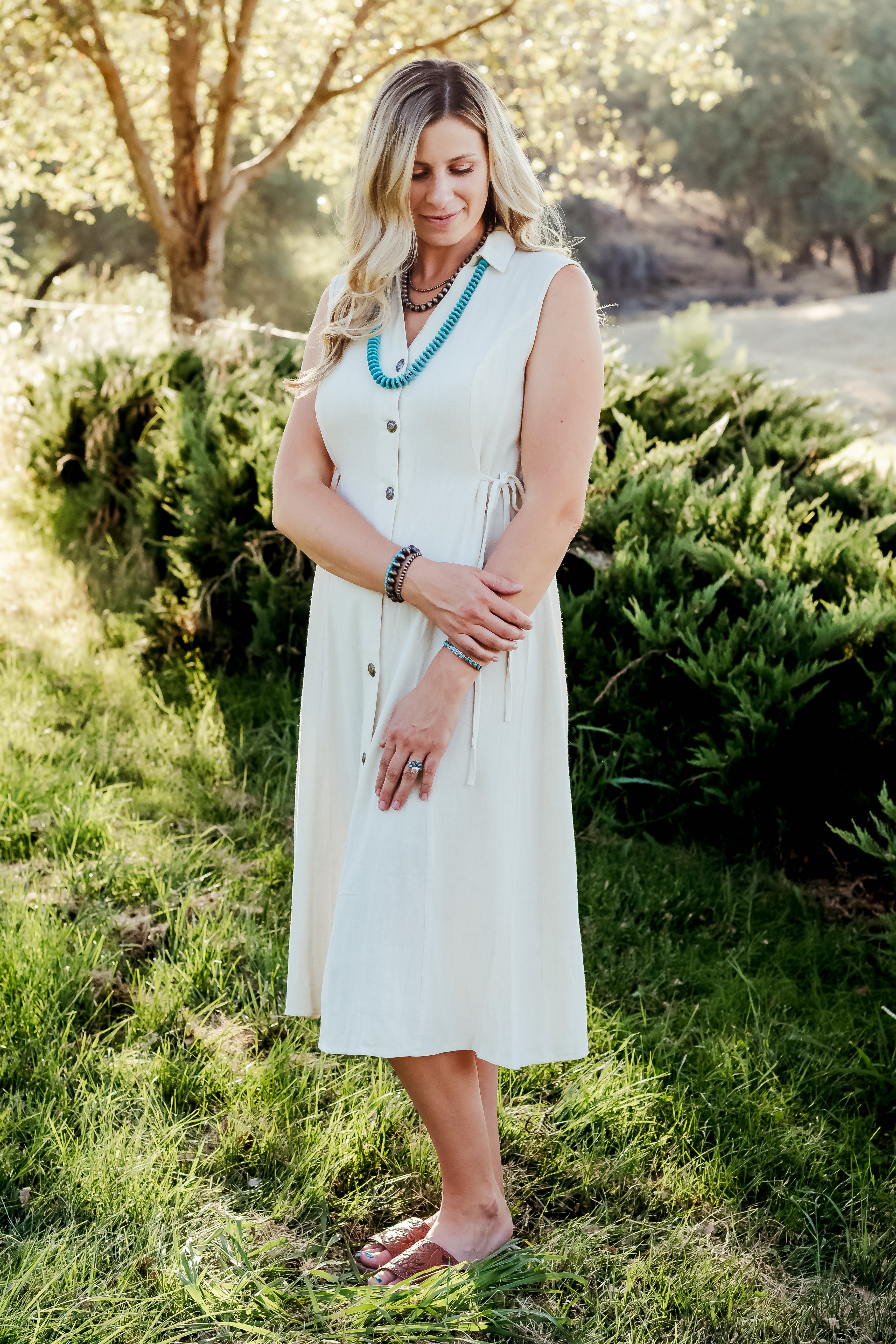 High Desert Linen Midi Dress
