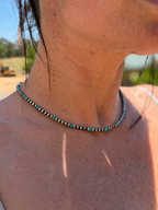 Sterling Sliver Navajo Pearls with Turquoise - 4mm