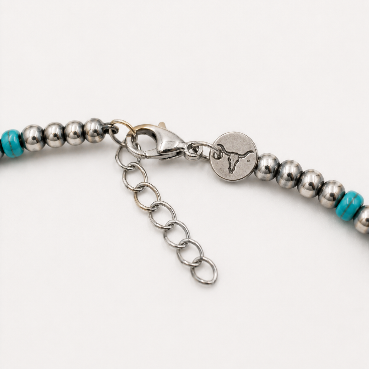 Sterling Sliver Navajo Pearls with Turquoise - 4mm