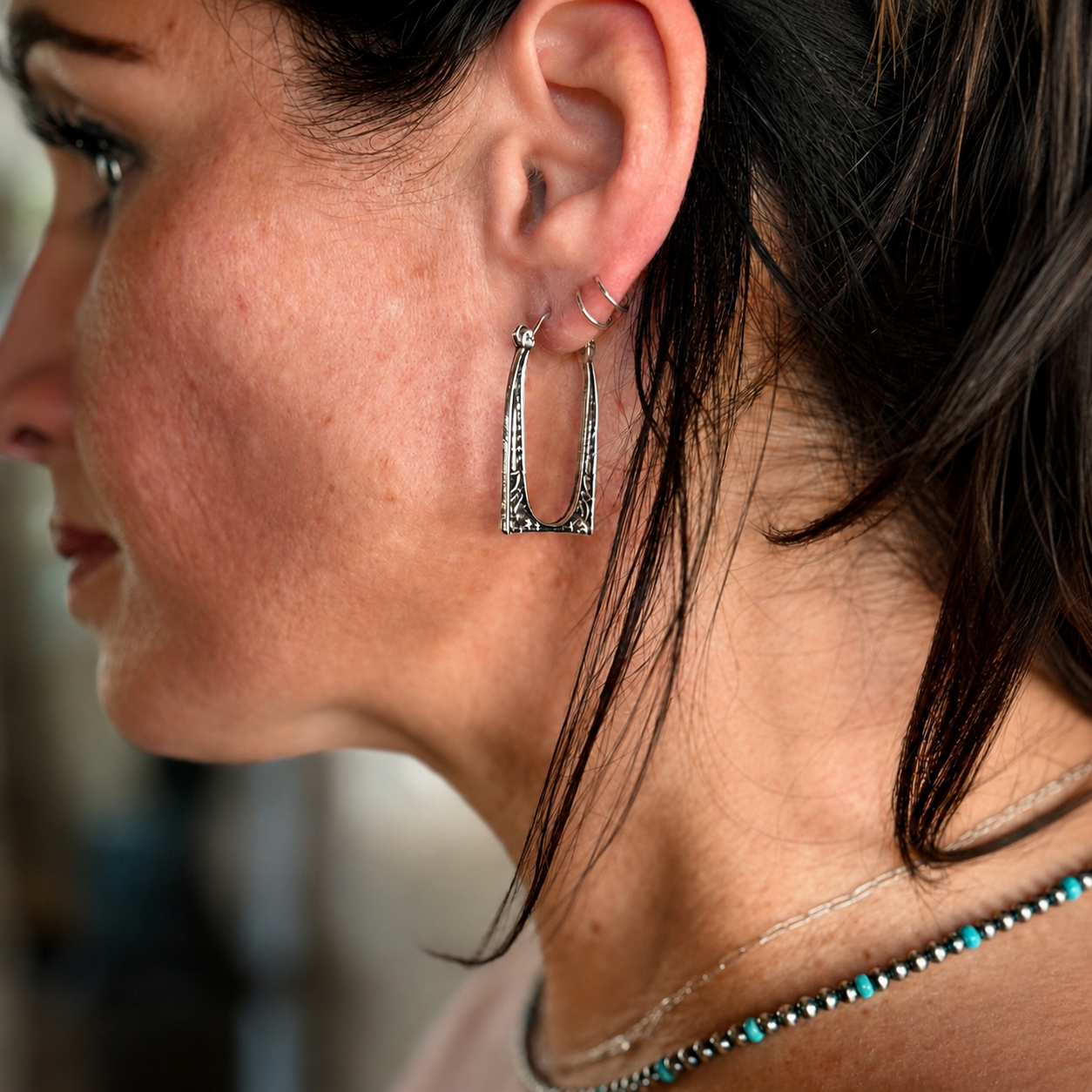 Western U Hoop Earrings