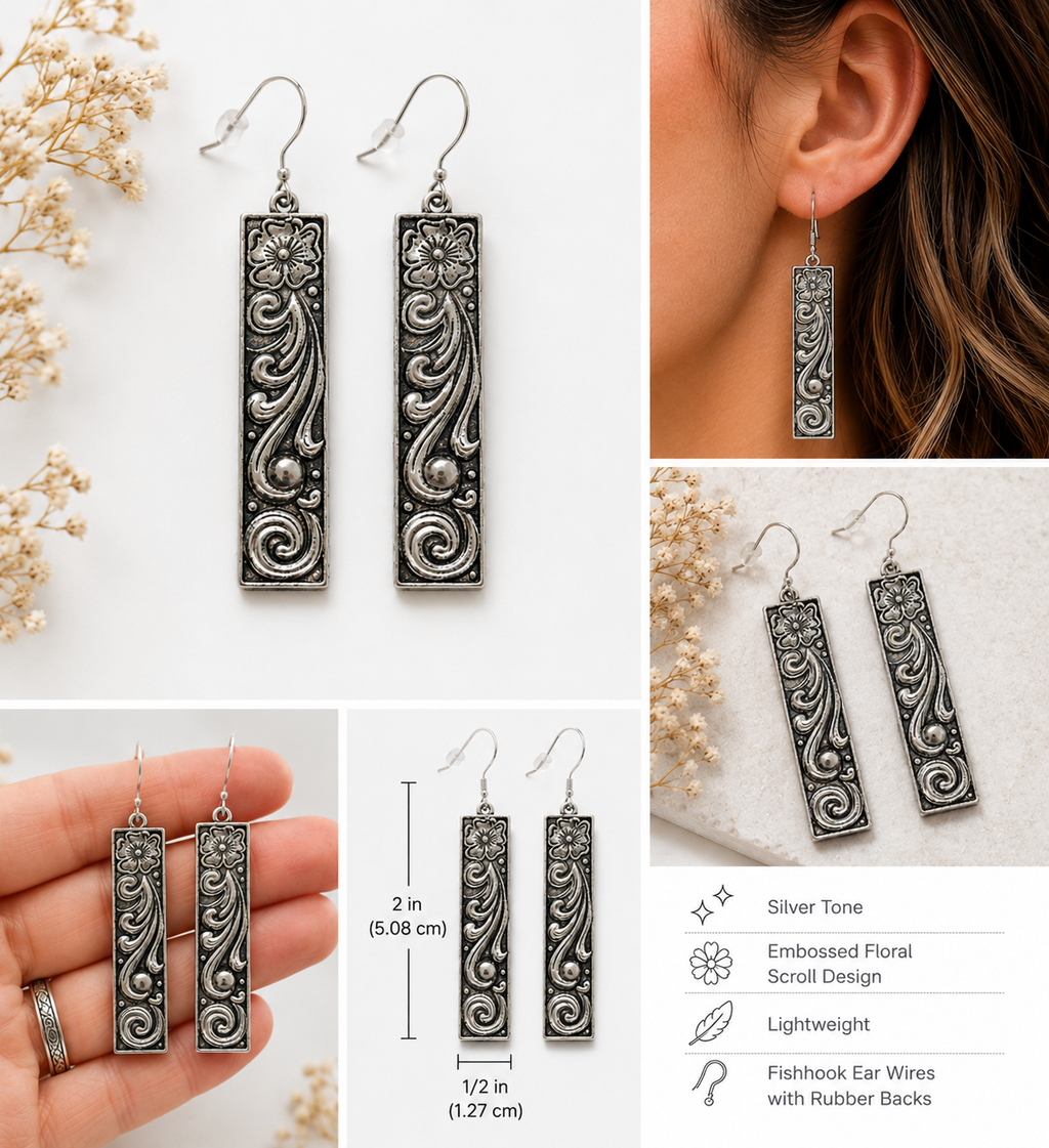 Frontier Floral Bar Earrings