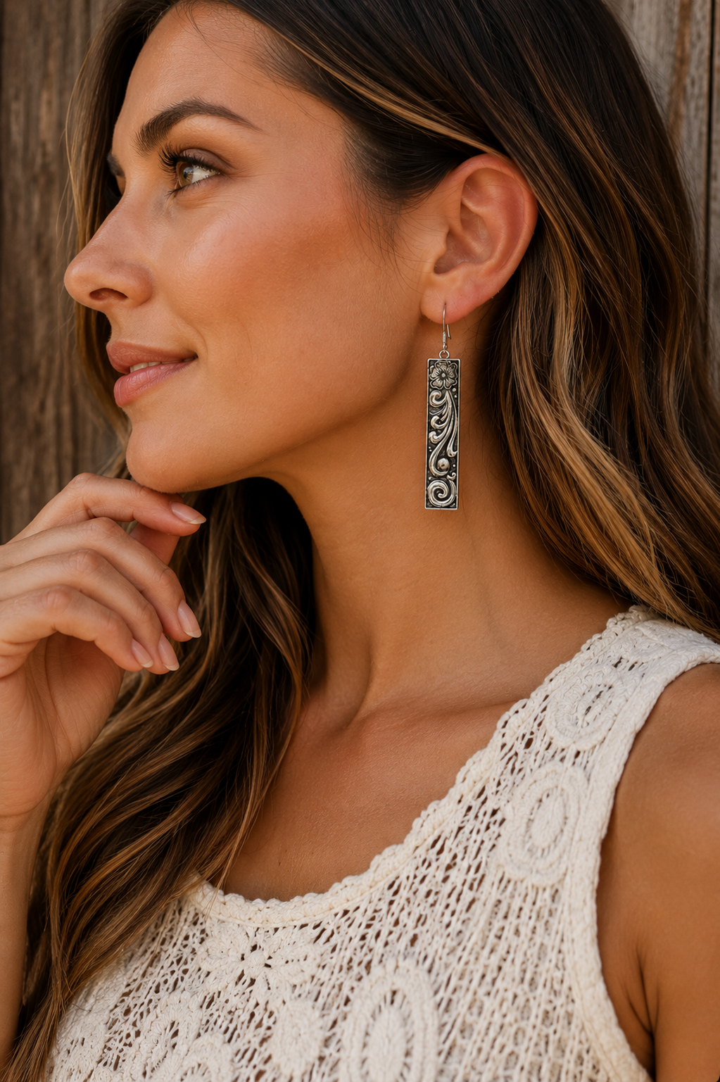 Frontier Floral Bar Earrings
