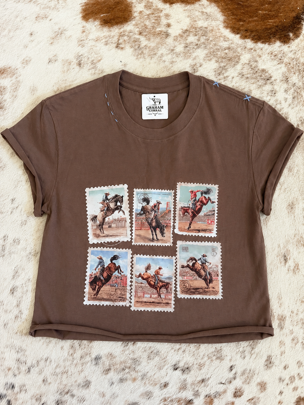 Bronc Postage Stamp Embordered Tee