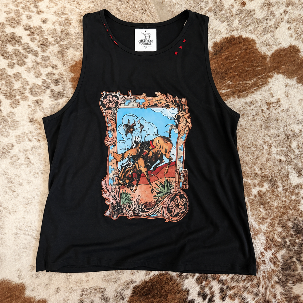 Western Rodeo Embroidered Crop Tank