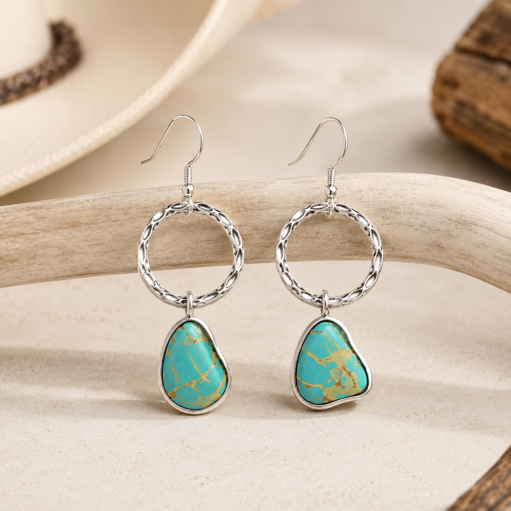 Turquoise Horizon Hoop Earrings