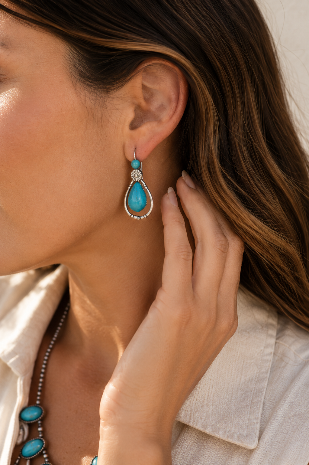 Corral Teardrop Earrings