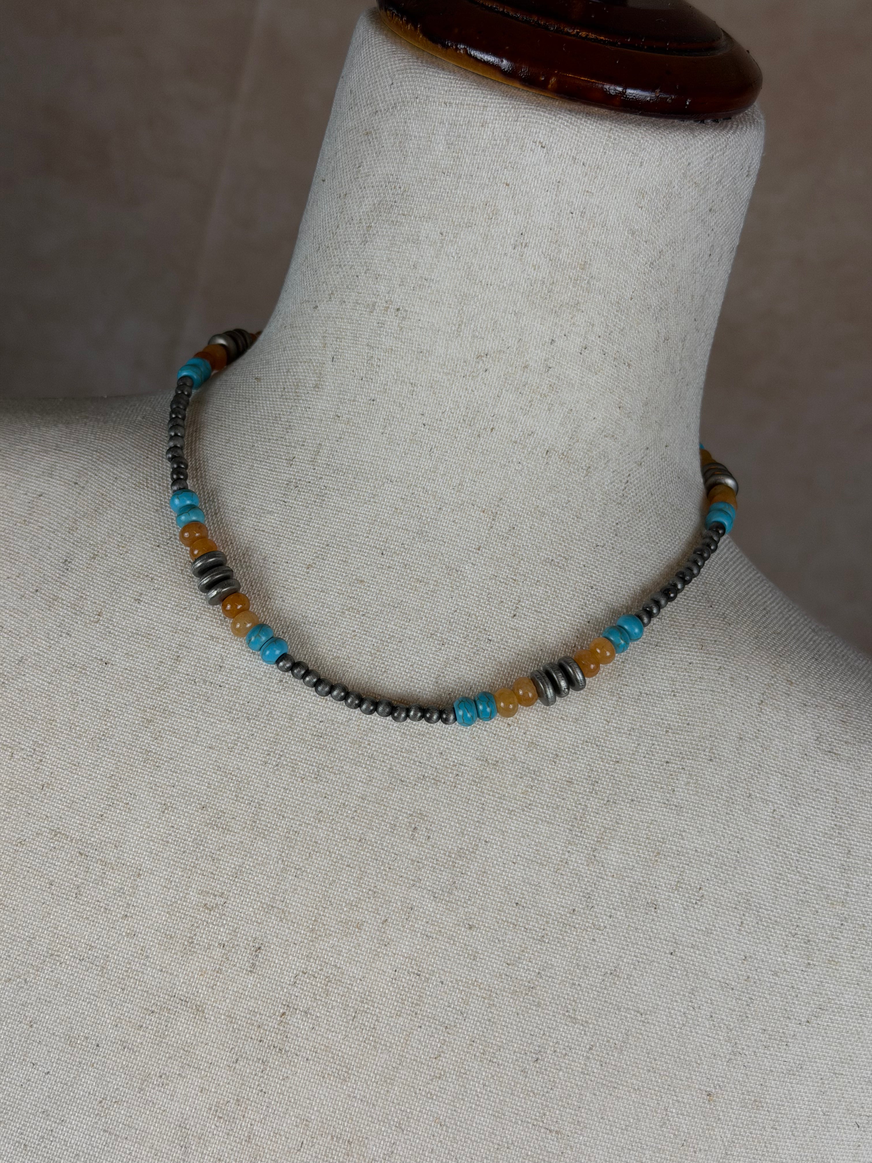 Desert Sky Beaded Necklace | 16” Short