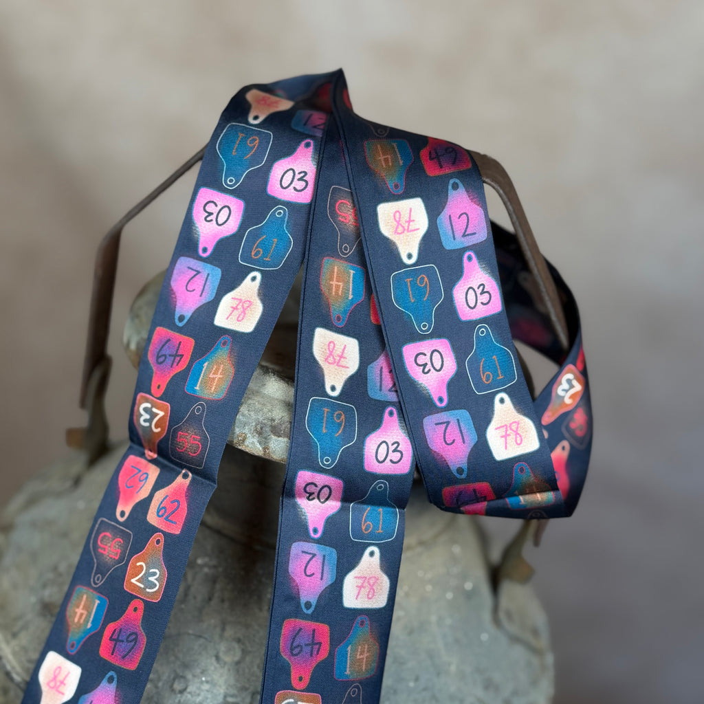 Cattle Tags Twilly Silk Scarf
