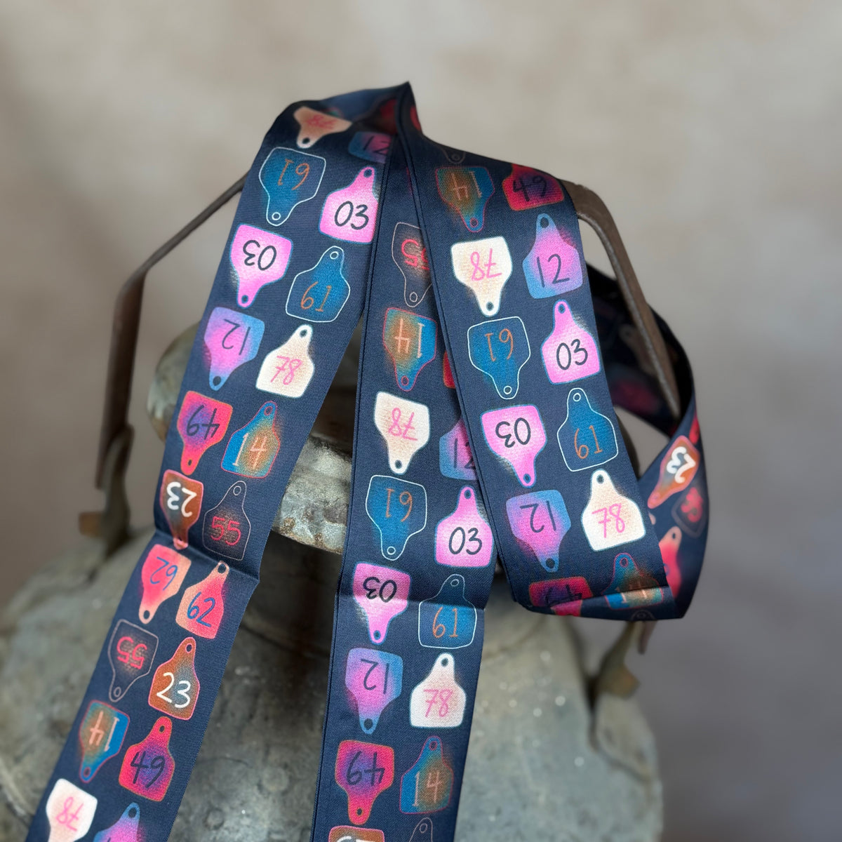 Cattle Tags Twilly Silk Scarf