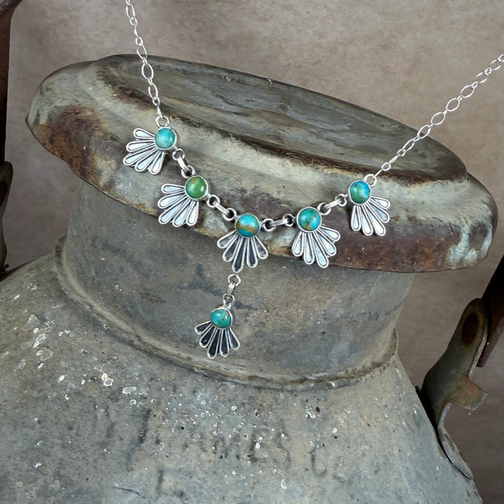 Handmade Sterling Silver Turquoise Necklace and Earrings Set