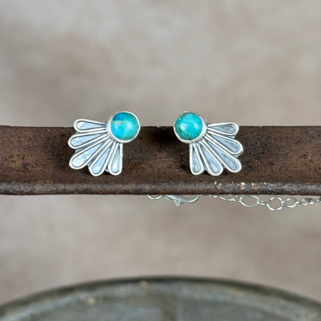 Handmade Sterling Silver Turquoise Necklace and Earrings Set