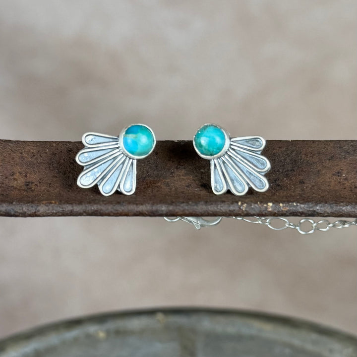 Handmade Sterling Silver Turquoise Necklace and Earrings Set